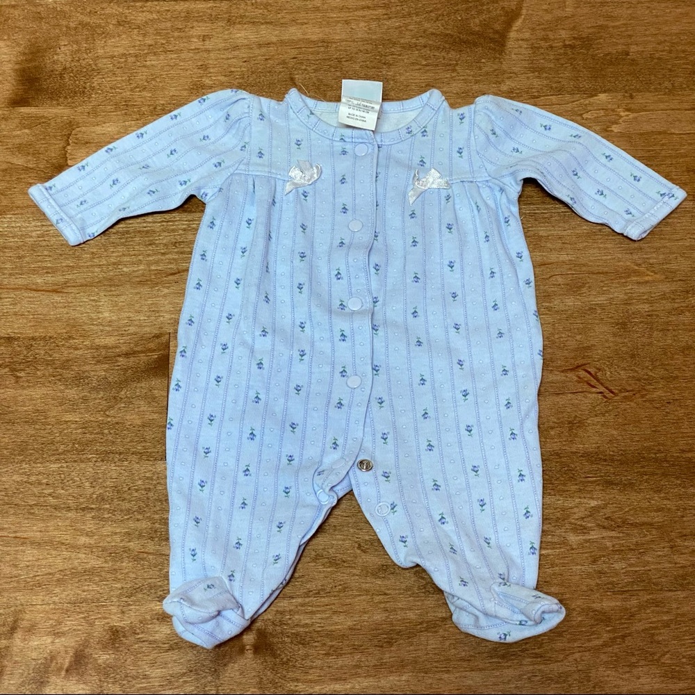 Little Me light blue newborn snap front footie pajamas newborn